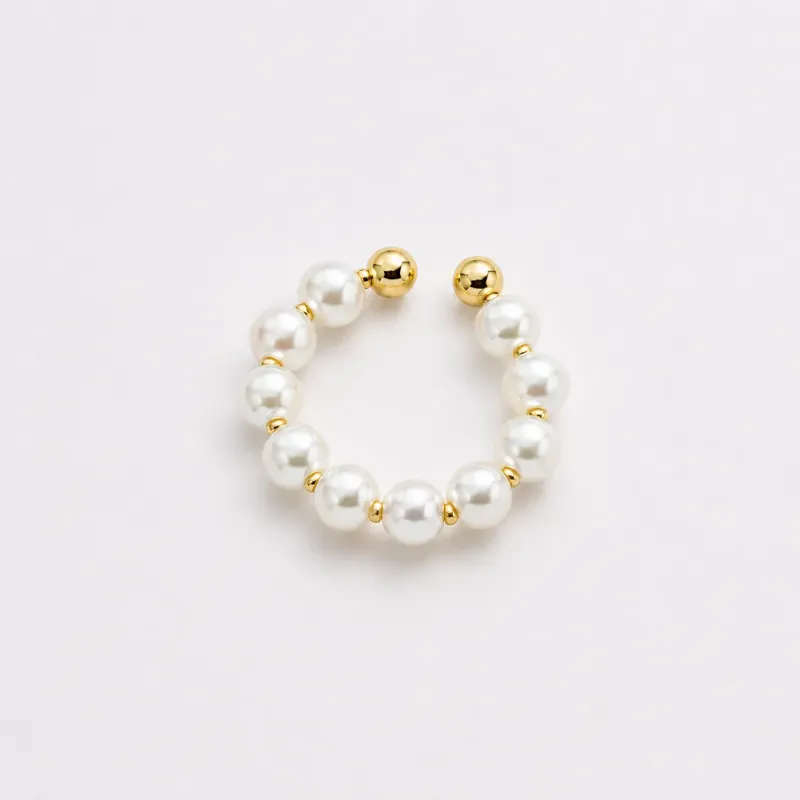 Piercing fake em perolas banhado a ouro 18k