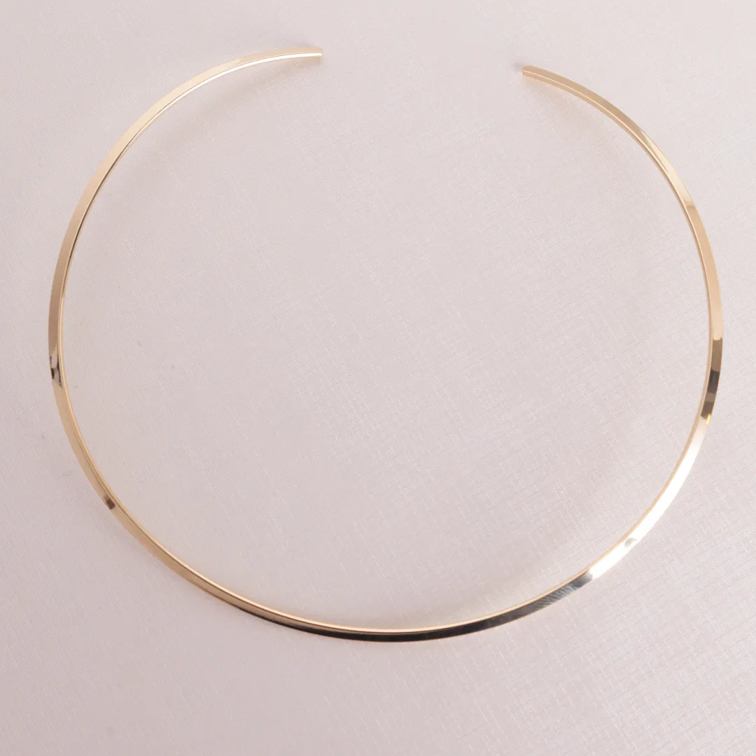 COLAR CHOKER ARO LISO BANHADO A OURO 18K