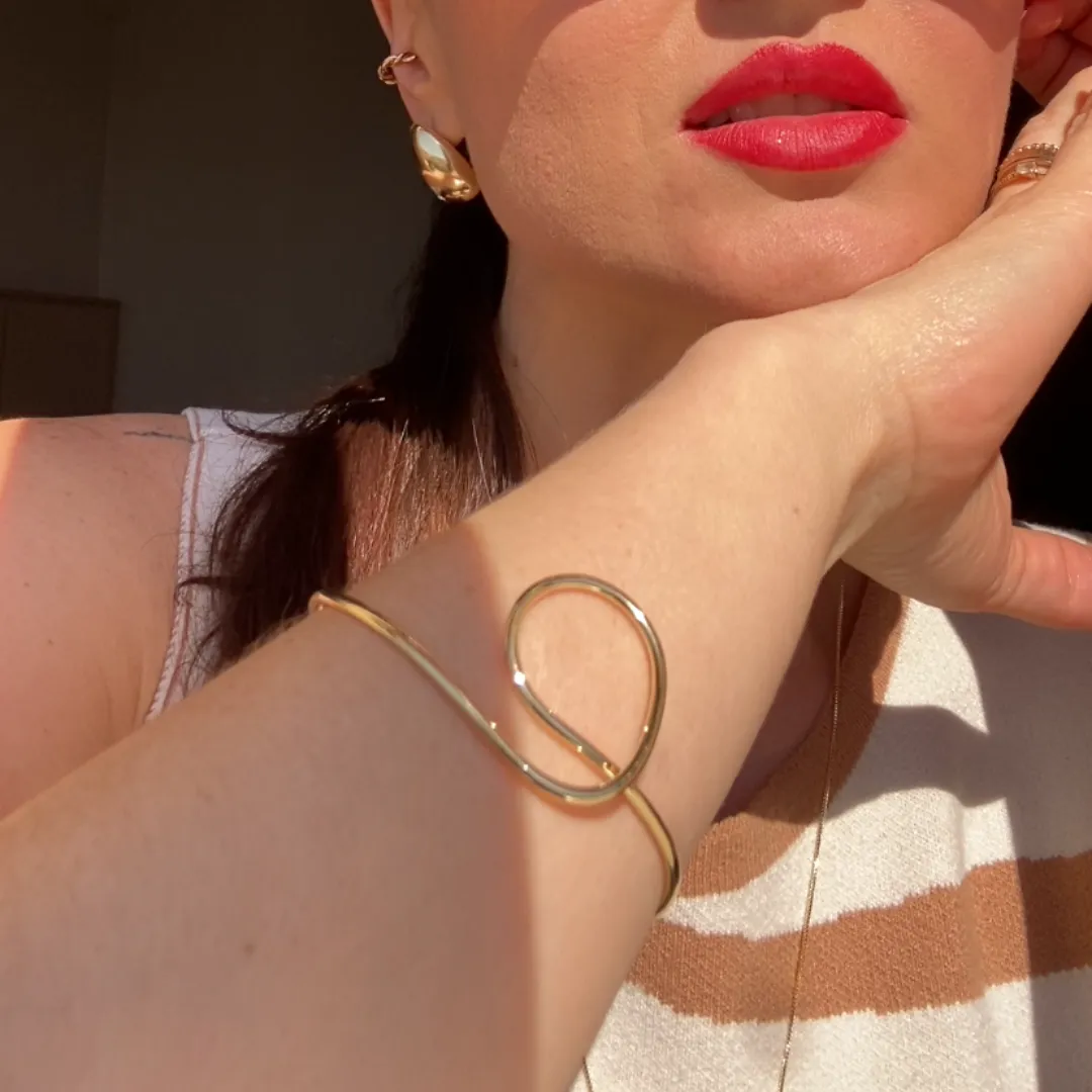 BRACELETE ARO COM VOLTA BANHADO A OURO 18K