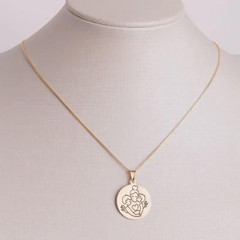 COLAR MÃE 2 FILHOS BANHADO A OURO 18K