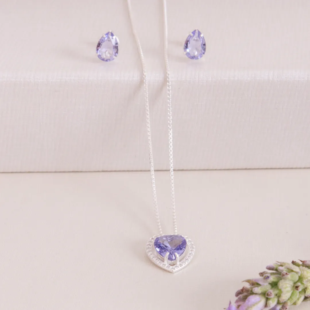 BRINCO PRATA 925 GOTA LAVANDA