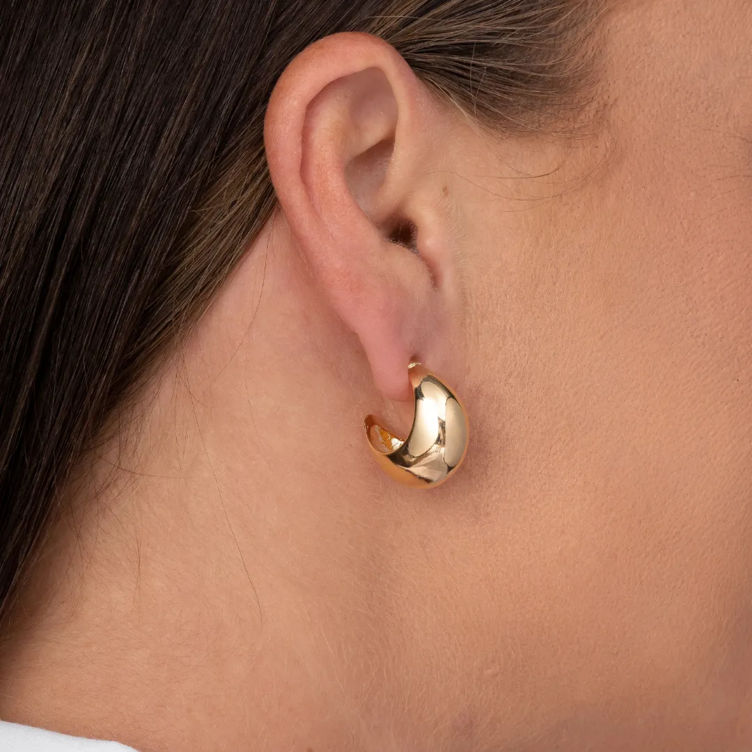 BRINCO GOTA ABAULADA BANHADO A OURO 18K