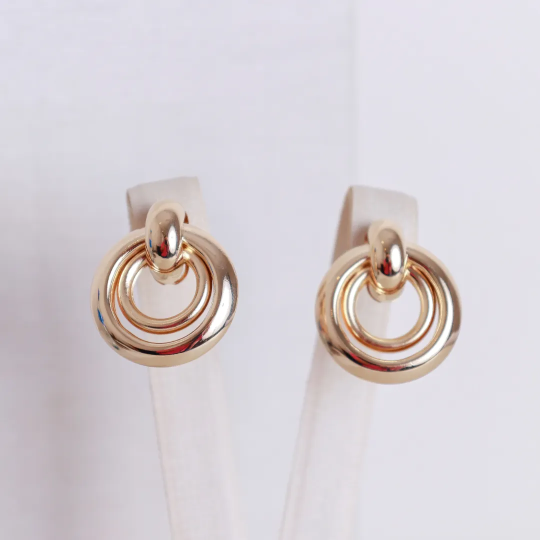 BRINCO FIXO DUAS ARGOLAS BANHADO A OURO 18K