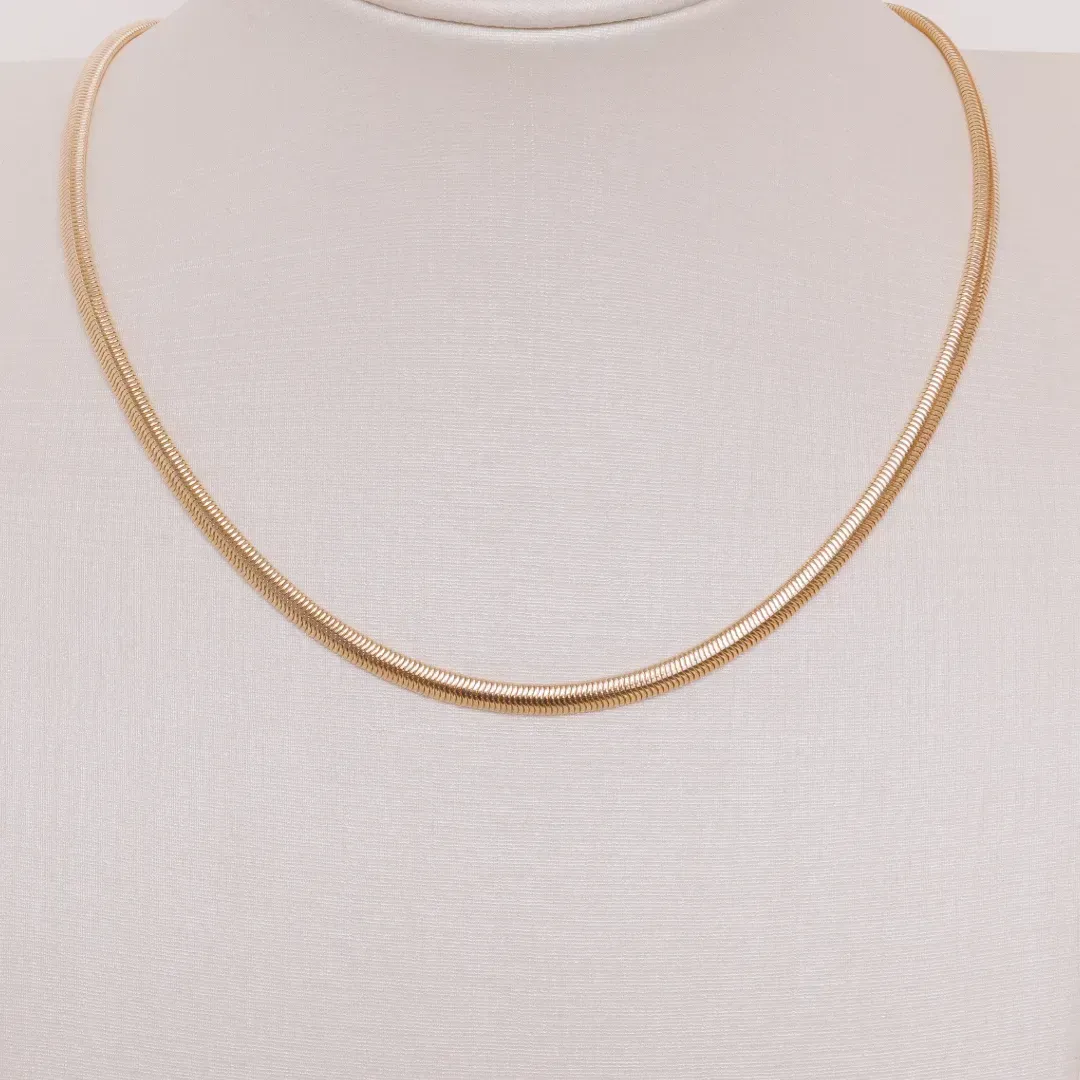 COLAR SNAKE BANHADO A OURO 18K AJUSTÁVEL 42CM