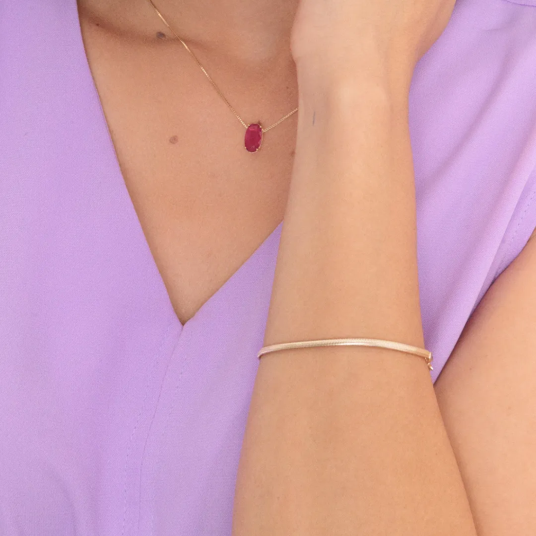 PULSEIRA MALHA SNAKE BANHADO A OURO 18K