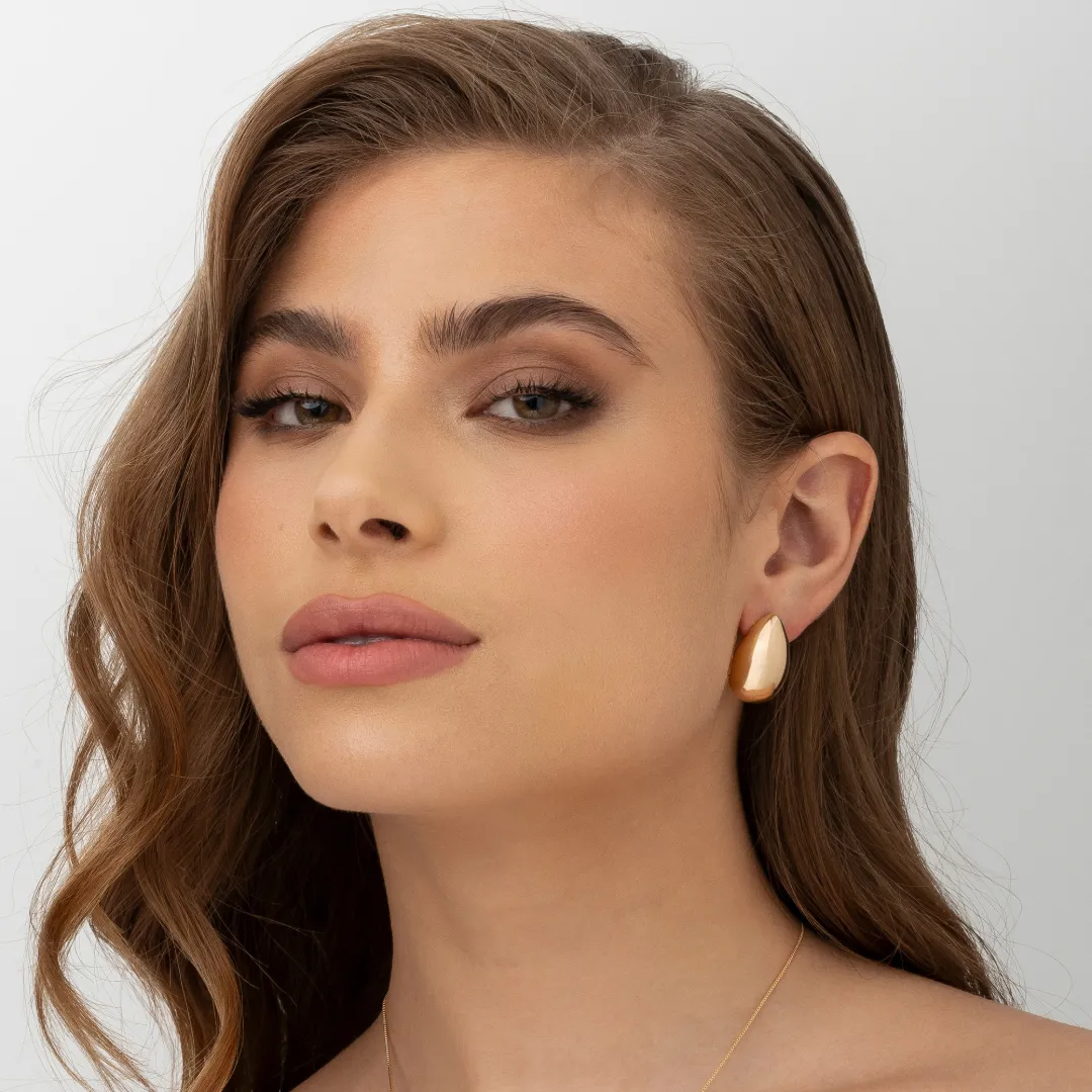 BRINCO PINGO ABAULADO BANHADO A OURO 18K
