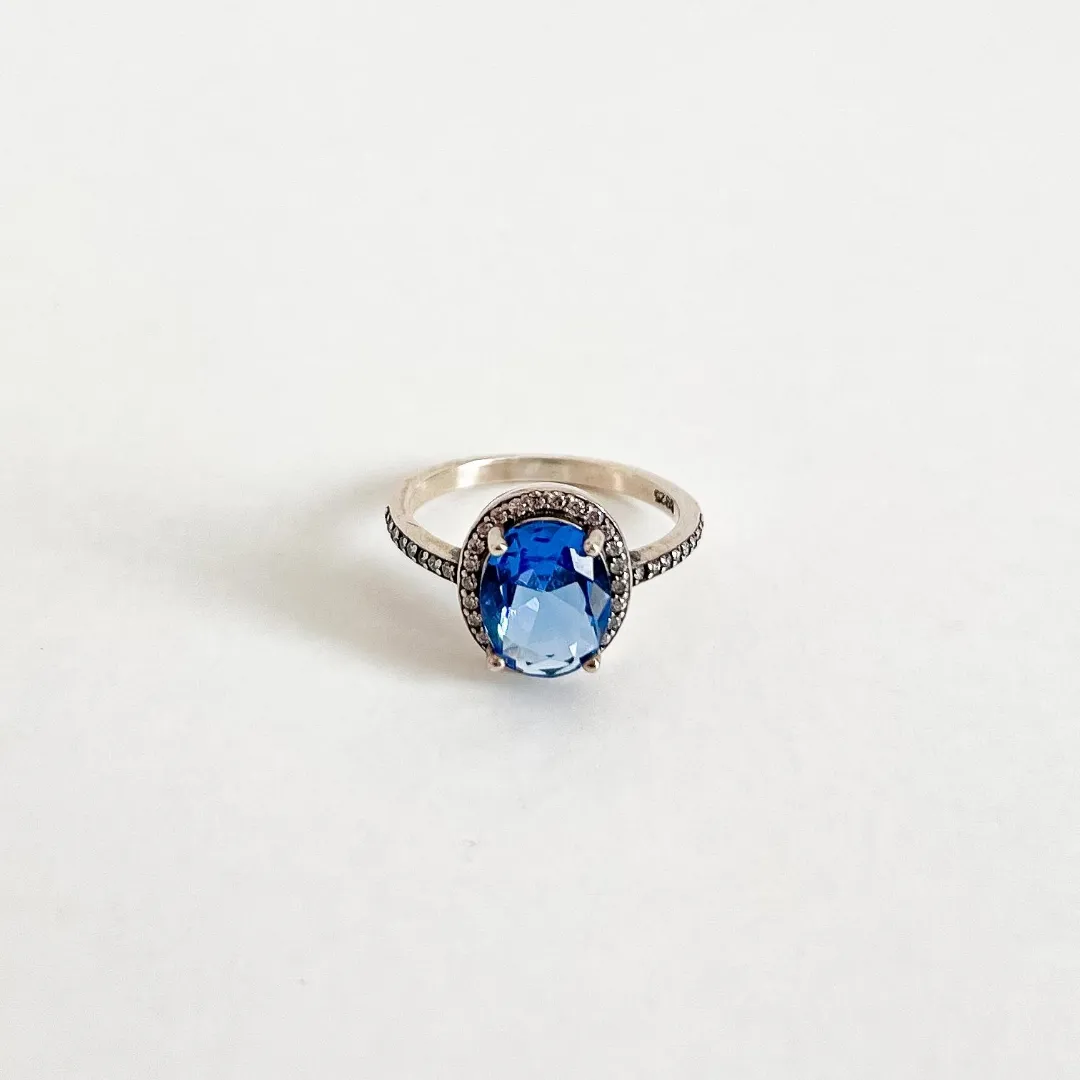 ANEL PRATA 925 PEDRA AZUL