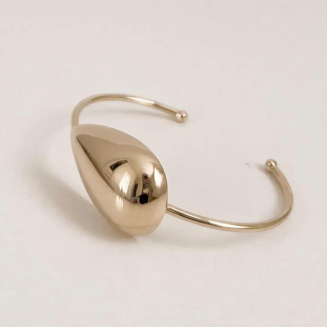BRACELETE GOTA LISA BANHADO A OURO 18K