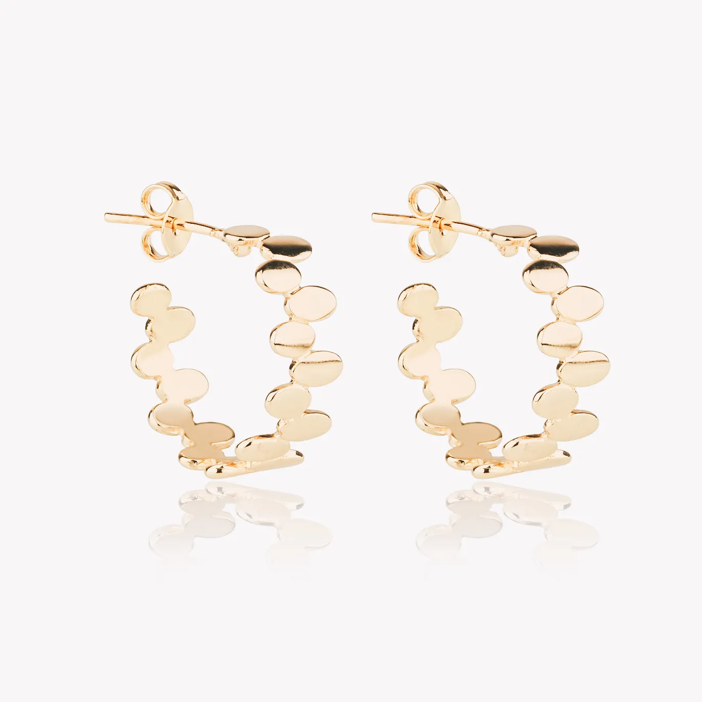 BRINCO ARGOLA MINI CIRCULOS DUPLO BANHADO A OURO 18K