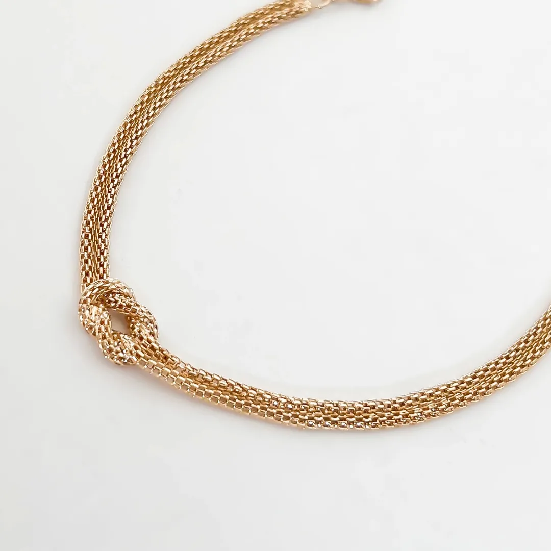 PULSEIRA NÓ ESPONJINHA BANHADO A OURO 18k