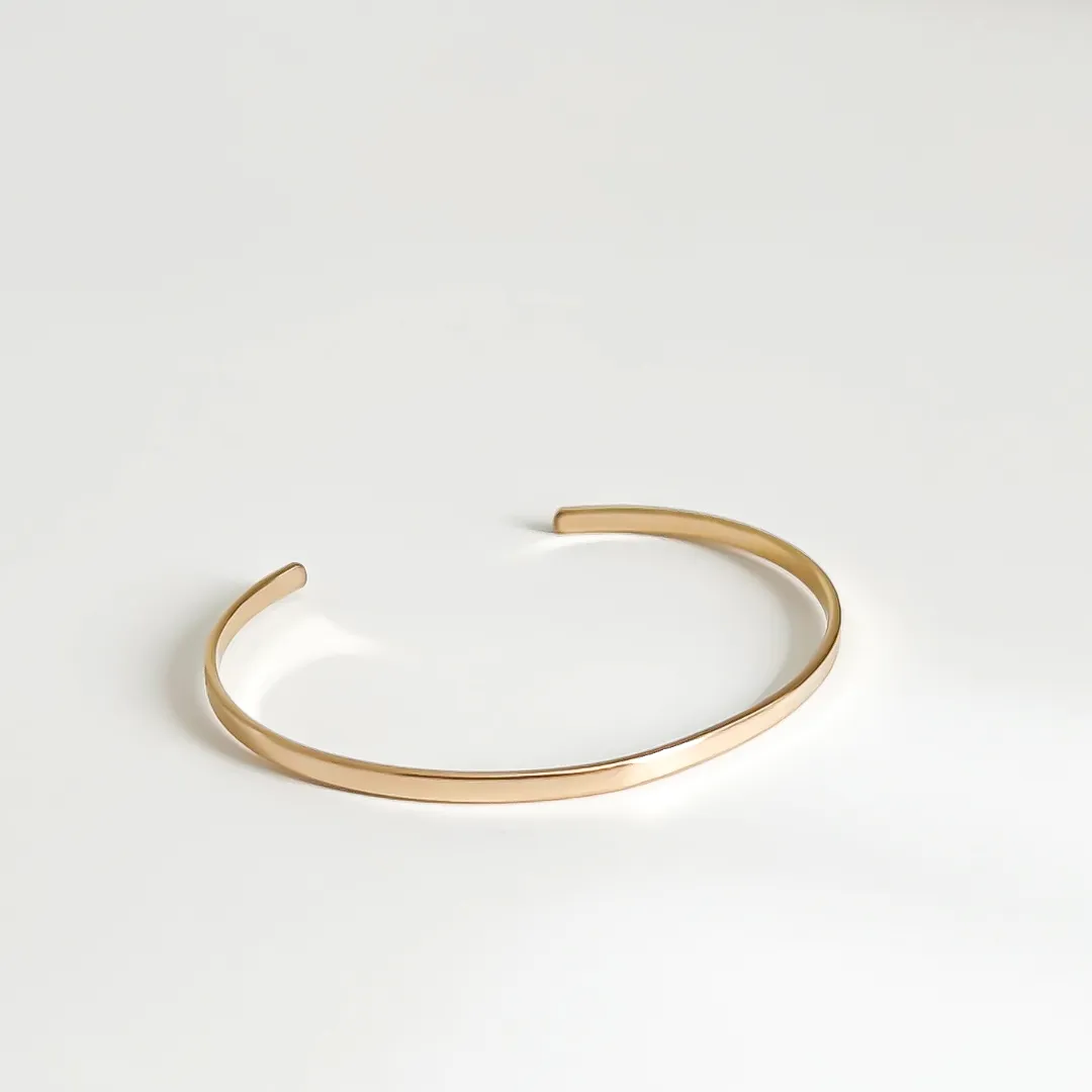 BRACELETE LISO FINO BANHADO A OURO 18K