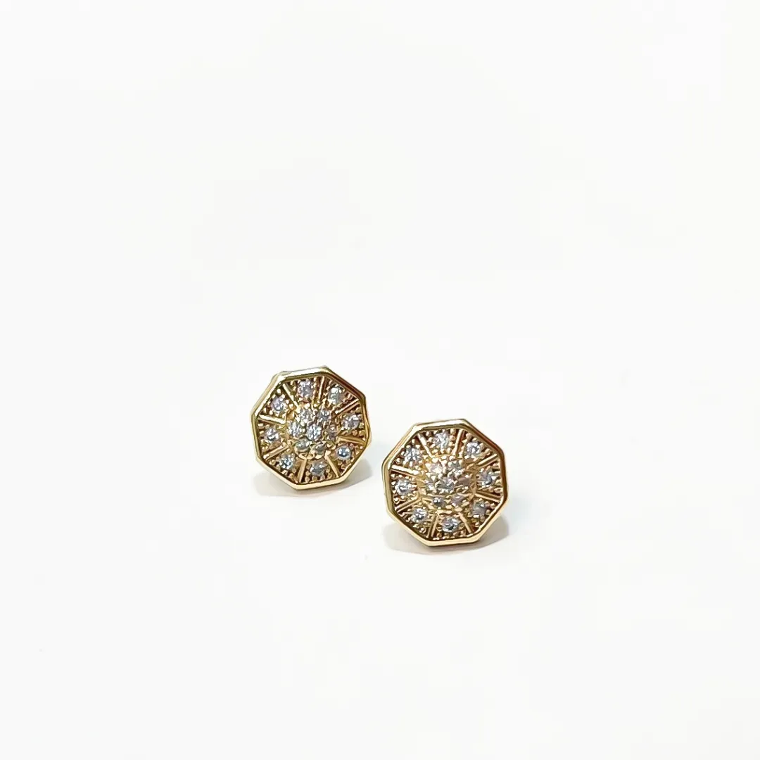 BRINCO OCTOGONAL BANHADO A OURO 18K