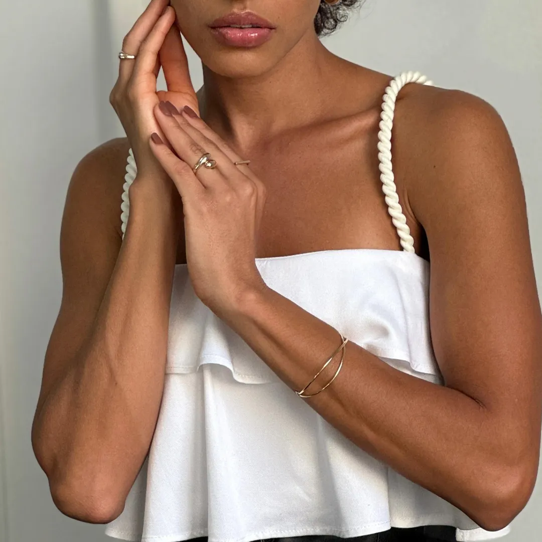 BRACELETE ARO ENTRELAÇADO BANHADO A OURO 18K