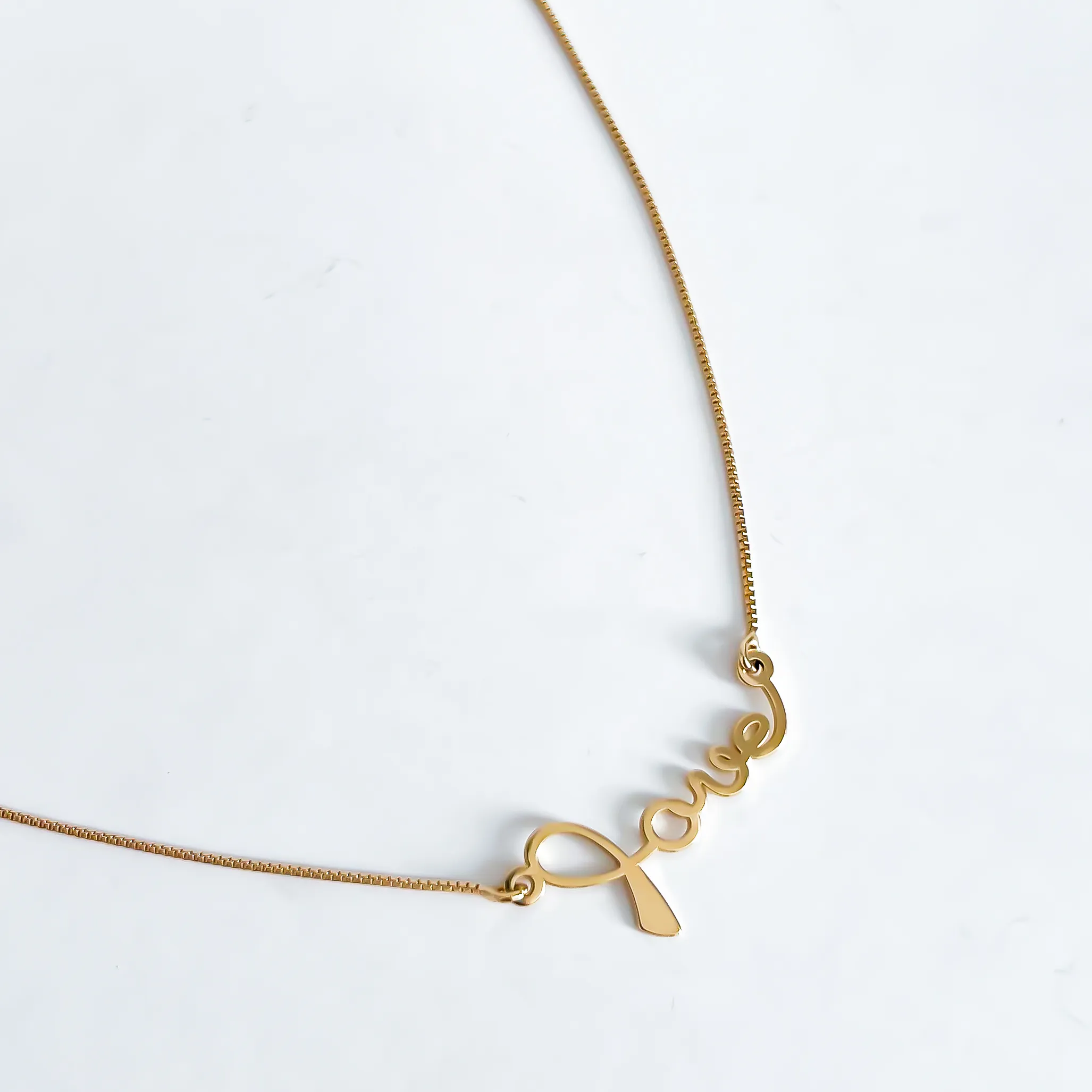 COLAR LOVE LISO BANHADO A OURO 18K  AJUSTÁVEL 50CM