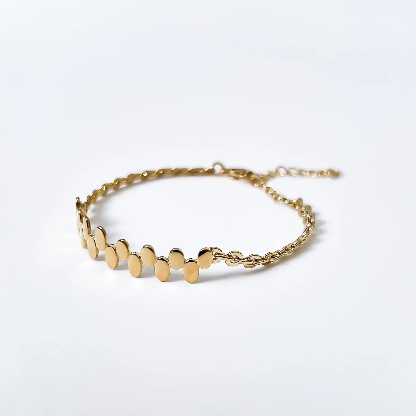 Pulseira mini Círculos duplo Banhado a Ouro 18K