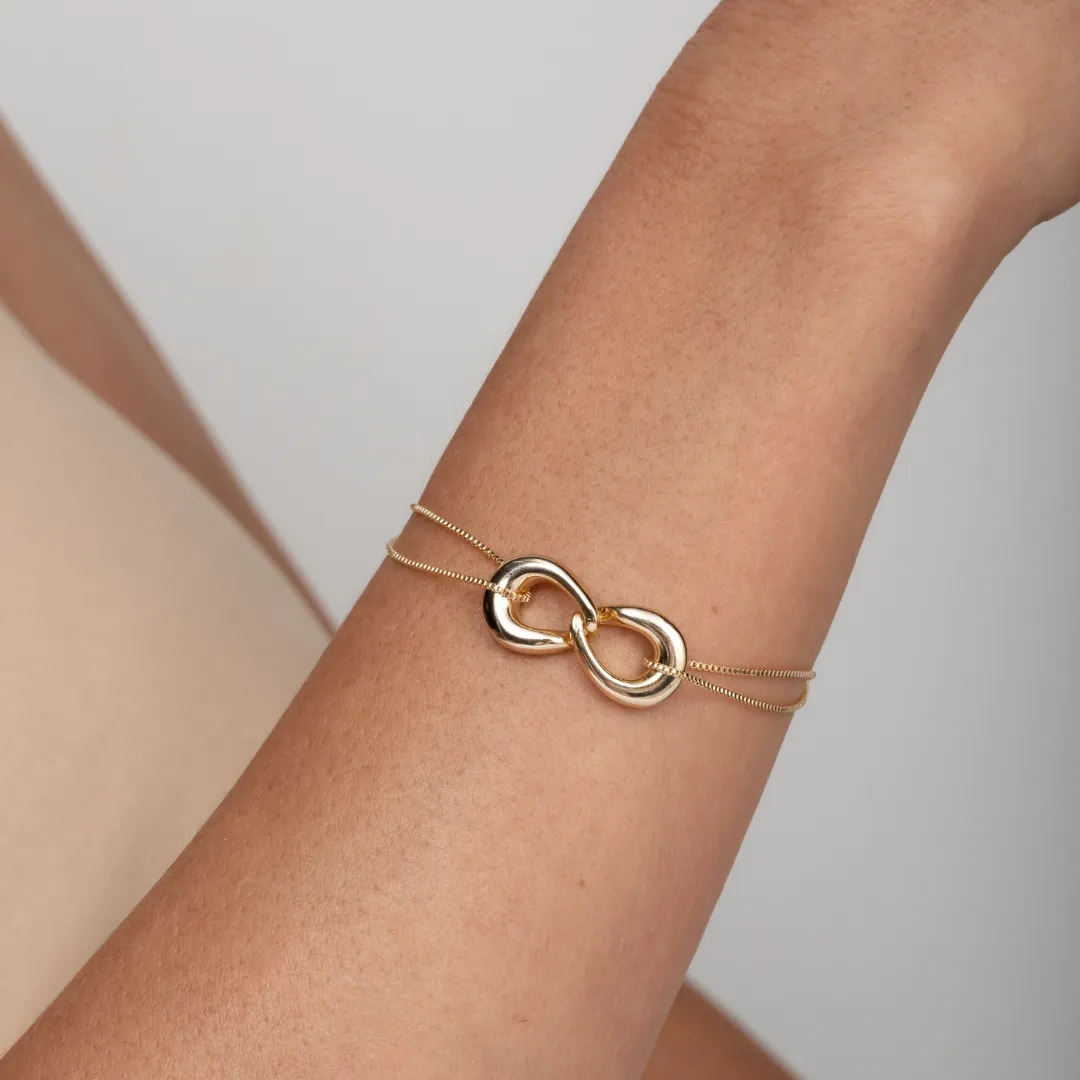 Pulseira infinito Banhado a ouro 18K