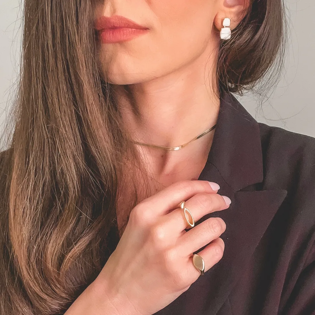 Anel Arco Dourado banhado a ouro 18k Ajustável