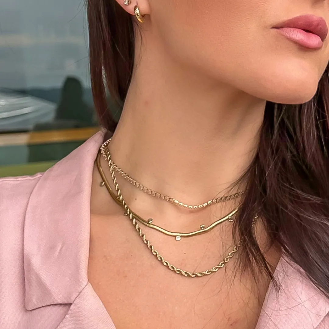 Colar cordão Baiano banhado a ouro 18k Ajustável