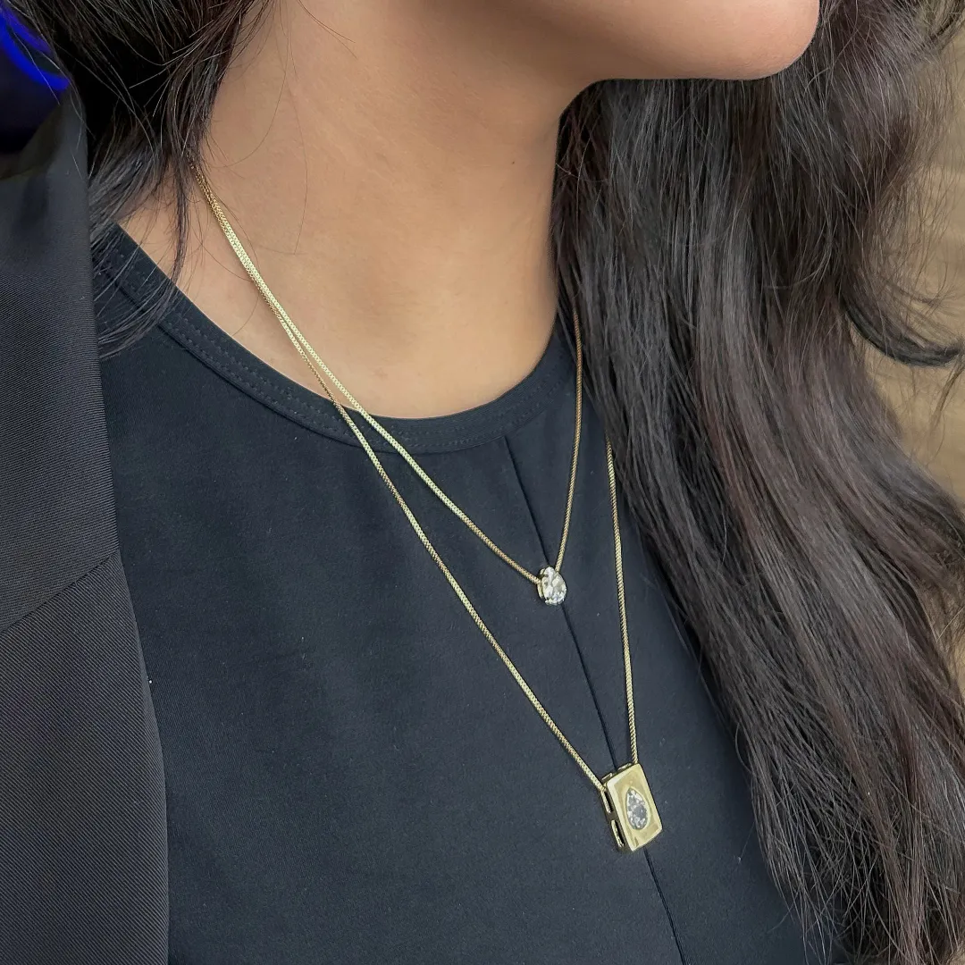 Colar Duplo Gotas banhado a ouro 18K