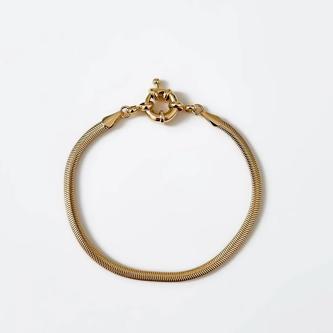 Pulseira malha Snake banhado a ouro 18K