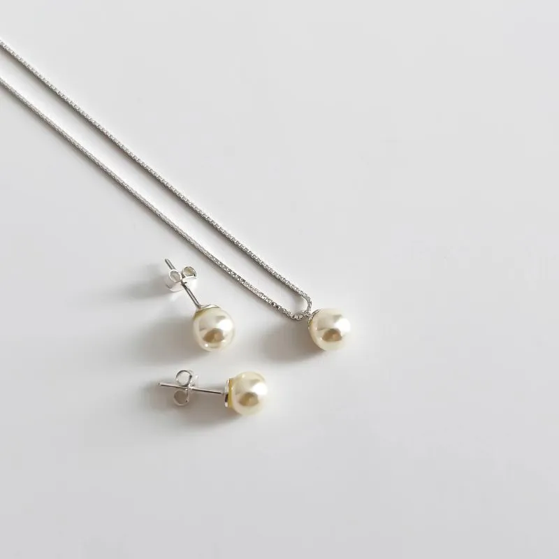CONJUNTO PÉROLA PRATA 925