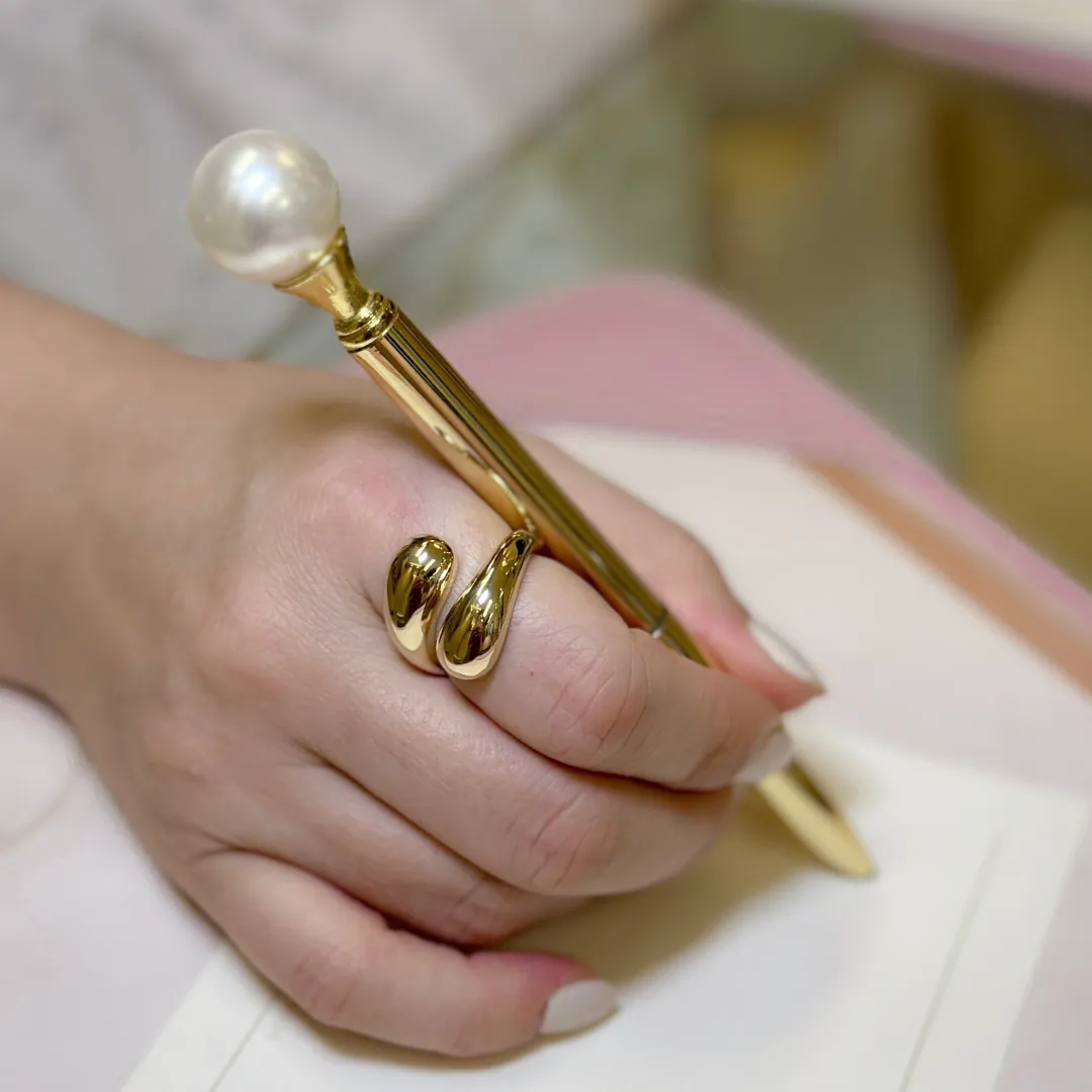 ANEL GOTA BANHADO A OURO 18K AJUSTÁVEL