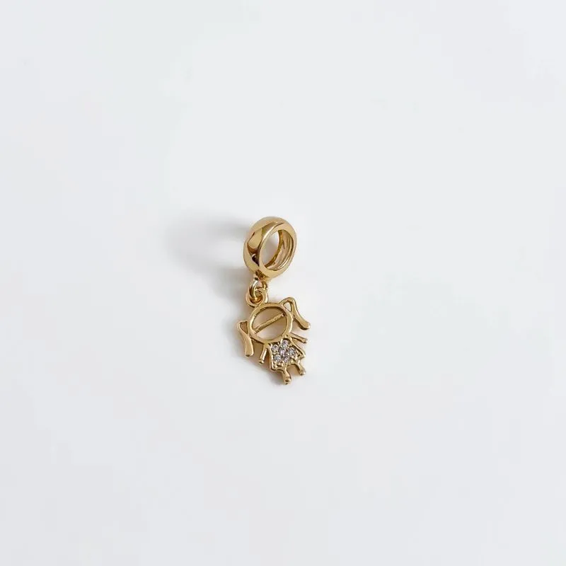 Berloque Menina banhado a ouro 18k