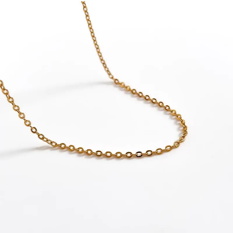 Colar Minimalista com malha cadeado banhado a ouro 18K