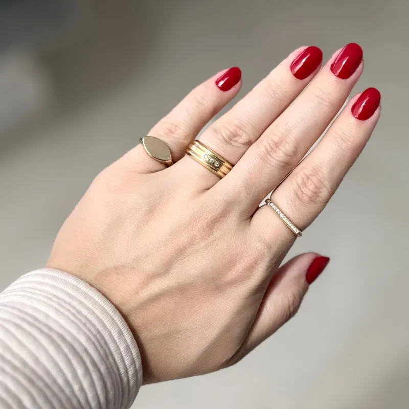 Anel Solene dedinho banhado a ouro 18K Ajustável