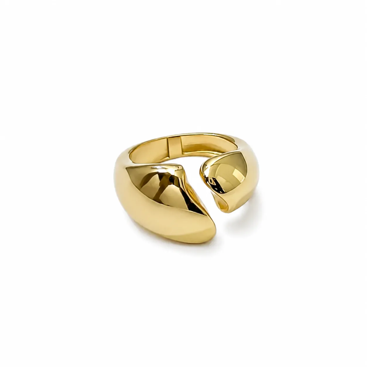 Anel Essência com um design artístico e fluido banhado a ouro 18K Ajustável