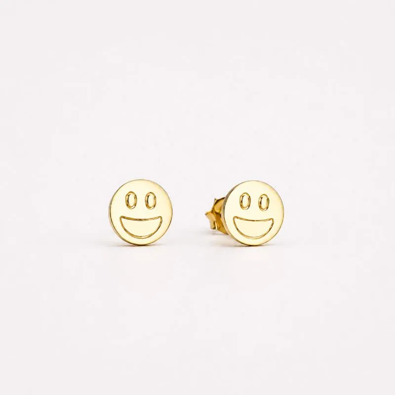 Brinco infantil emoji banhado a ouro 18k